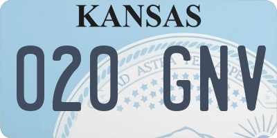 KS license plate 020GNV