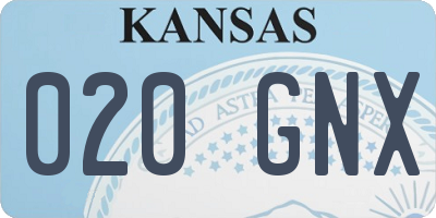 KS license plate 020GNX