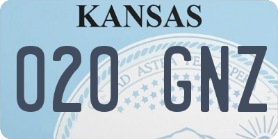 KS license plate 020GNZ