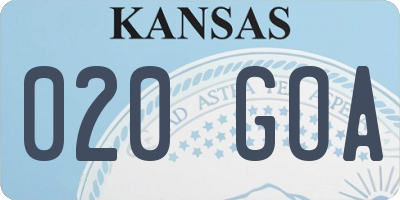 KS license plate 020GOA
