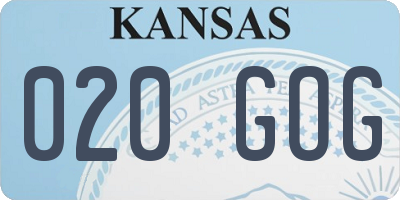 KS license plate 020GOG