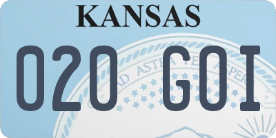KS license plate 020GOI