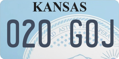 KS license plate 020GOJ