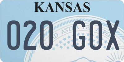 KS license plate 020GOX