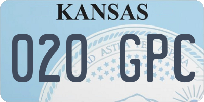 KS license plate 020GPC