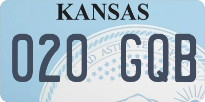 KS license plate 020GQB