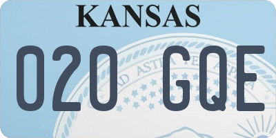 KS license plate 020GQE