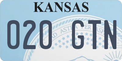 KS license plate 020GTN