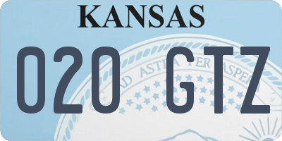 KS license plate 020GTZ
