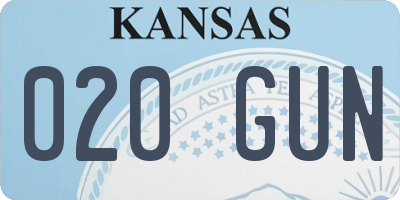 KS license plate 020GUN