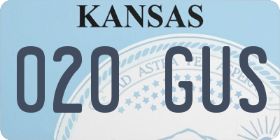 KS license plate 020GUS