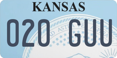 KS license plate 020GUU