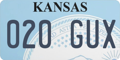 KS license plate 020GUX