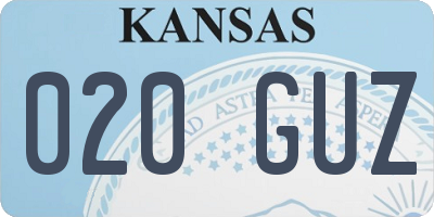 KS license plate 020GUZ