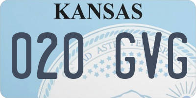 KS license plate 020GVG