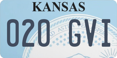 KS license plate 020GVI