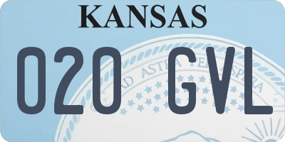 KS license plate 020GVL