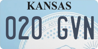 KS license plate 020GVN