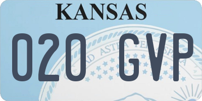 KS license plate 020GVP