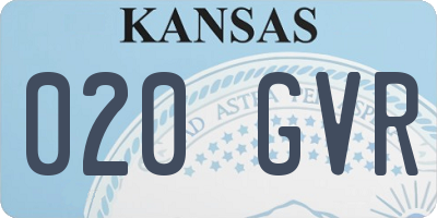 KS license plate 020GVR