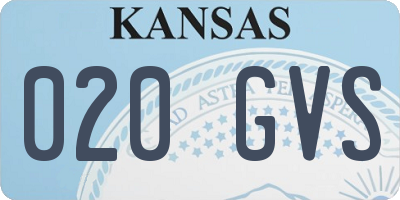 KS license plate 020GVS