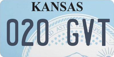 KS license plate 020GVT