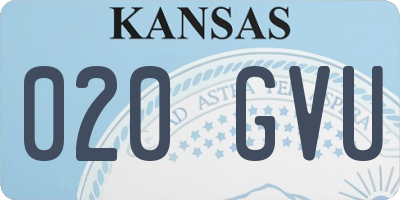 KS license plate 020GVU