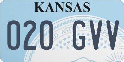 KS license plate 020GVV