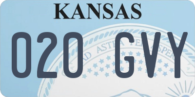 KS license plate 020GVY
