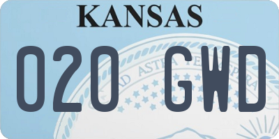 KS license plate 020GWD