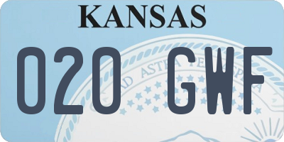 KS license plate 020GWF