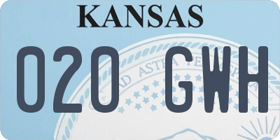 KS license plate 020GWH