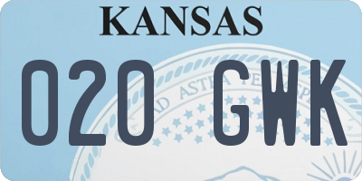 KS license plate 020GWK