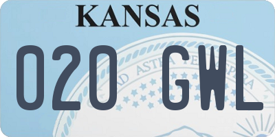 KS license plate 020GWL