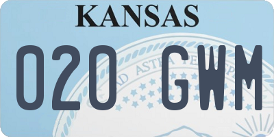 KS license plate 020GWM