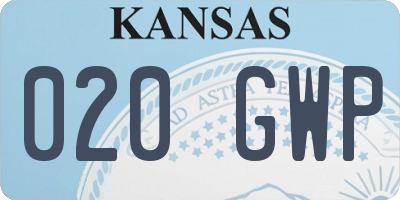 KS license plate 020GWP
