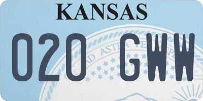 KS license plate 020GWW