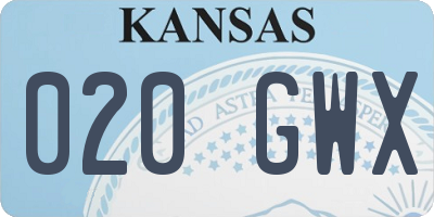KS license plate 020GWX