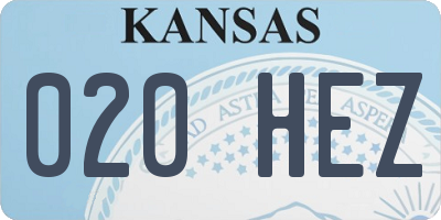 KS license plate 020HEZ