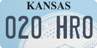 KS license plate 020HRO