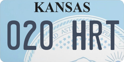KS license plate 020HRT