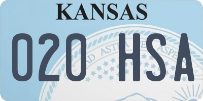KS license plate 020HSA