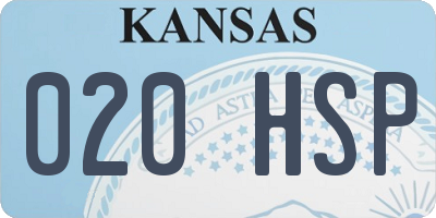 KS license plate 020HSP