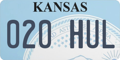 KS license plate 020HUL