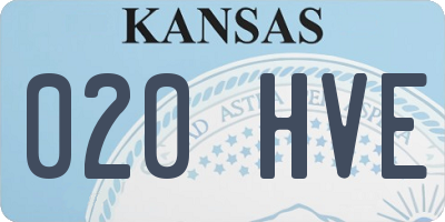 KS license plate 020HVE