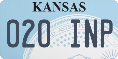 KS license plate 020INP