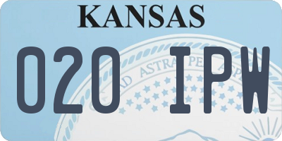 KS license plate 020IPW