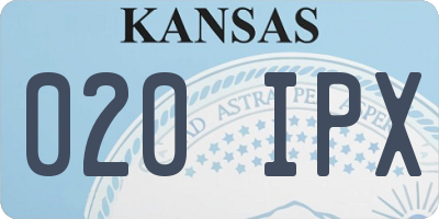 KS license plate 020IPX