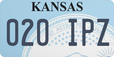 KS license plate 020IPZ