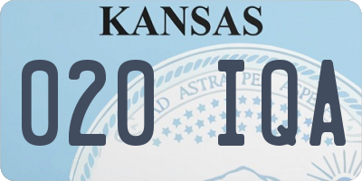 KS license plate 020IQA